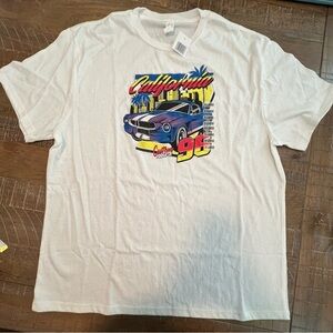 California Graphic White T-Shirt Size X-Large Classic Car Shirt